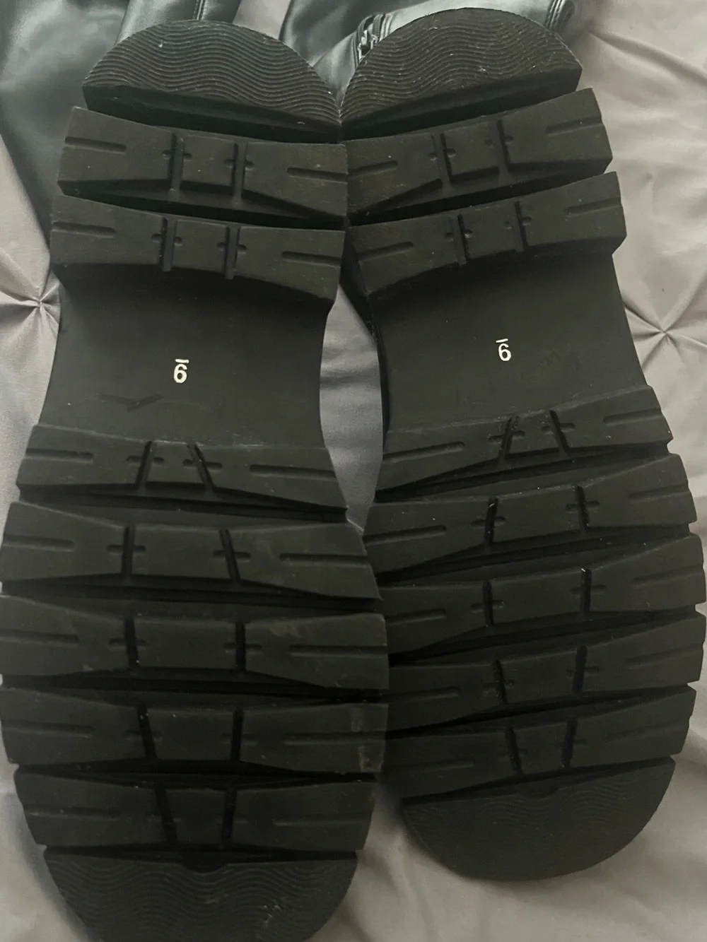 Thigh high slip on black boots
